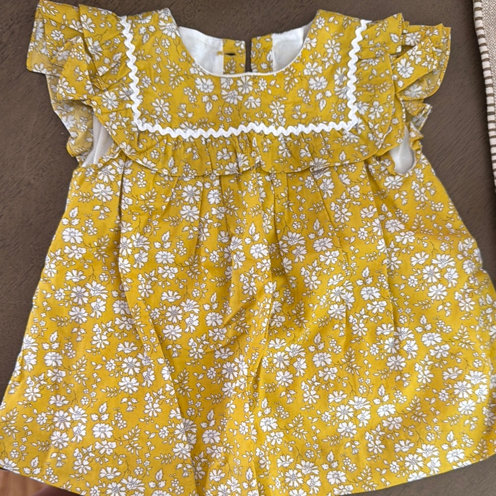 Jacadi Yellow Floral Kids Formal Dress